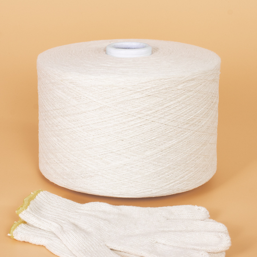 Raw White Recycled Cotton Yarn for Gloves