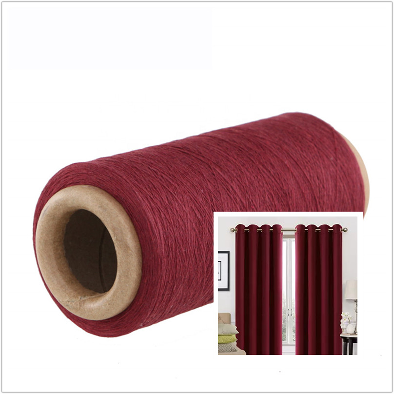 Wine Red 16s/1 Recycled Cotton Blend Yarn for Making Curtains