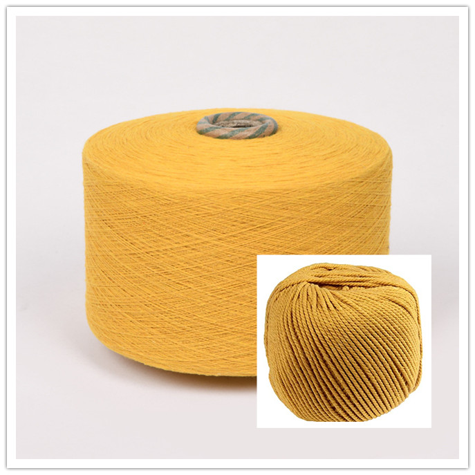 Gold Yellow 8s/12s Recycled Cotton Blend Yarn for Making Ropes