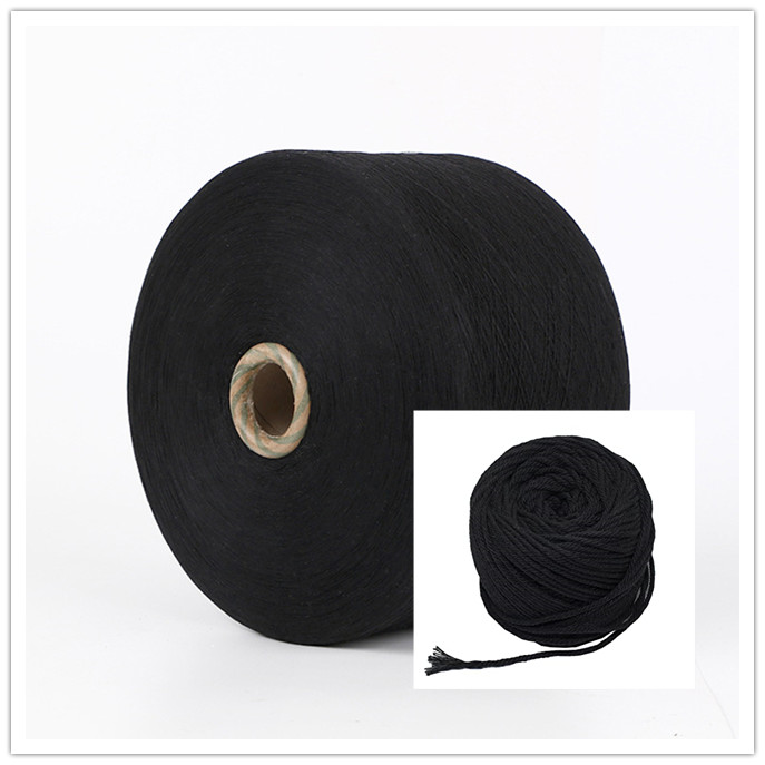 Black Open End Regenerated/Recycled Cotton Blend Yarn for Making Ropes