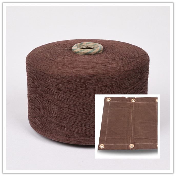 Dark Brown Cotton Polyester Blend Yarn for Making Canvas Tarp